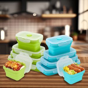 Patvarūs sulankstomi silikoniniai indeliai be BPA (4 dydžiai) | POPLATE