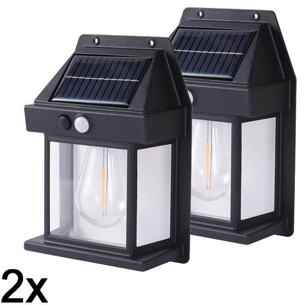 2x Lauko saulės energijos lempa su judesio jutikliu | FLUXLAMP