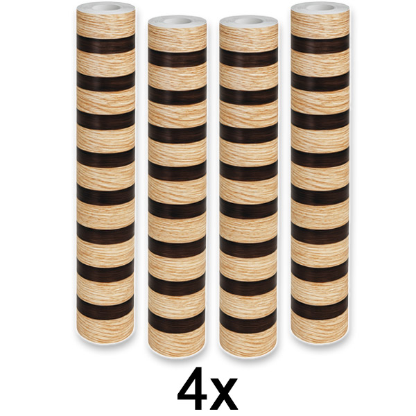 4x Elegantiška sienų lipdukas su medžio efektu | LINEWALL