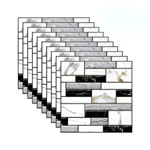 3D marmuro išvaizdos sienų lipdukai (10 vnt./0,9 m²) | MARBLEBLOCKS